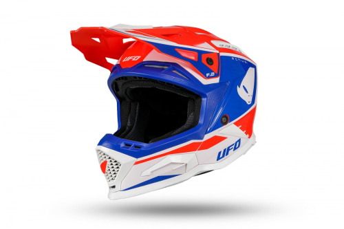 Preview: Helm UFO Motocross Echus Erwachsene rot, blau, weiß